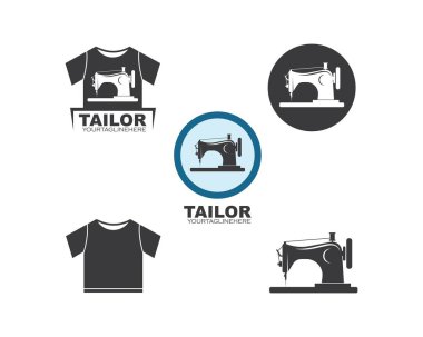 dikiş makinesi simge logo vektör