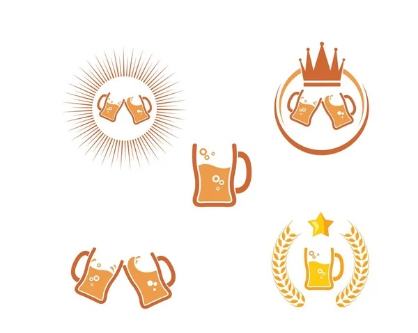 Logotipo de la cerveza icono vector ilustración diseño — Archivo Imágenes Vectoriales