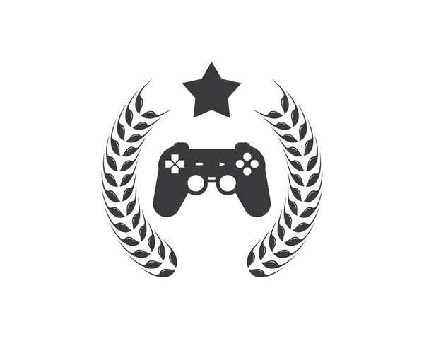Controlador de video juego logo icono vector ilustración — Vector de stock