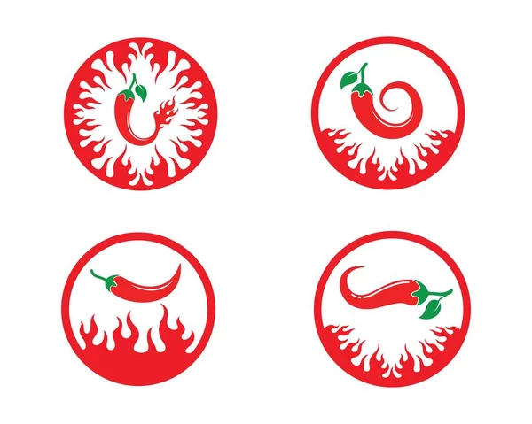 Chili logo icono vector ilustración diseño — Vector de stock