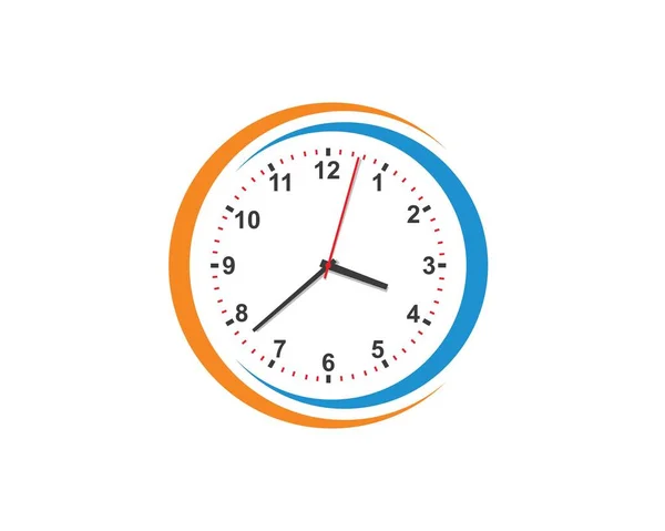 Orologio, tempo logo icona illustrazione design — Vettoriale Stock