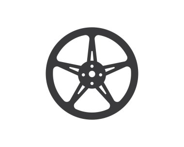 tekerlek simgesi logo illüstrasyon vektör şablonu