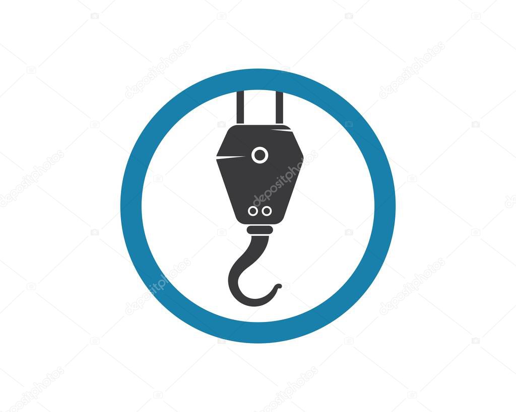 Crane hook logo vector template