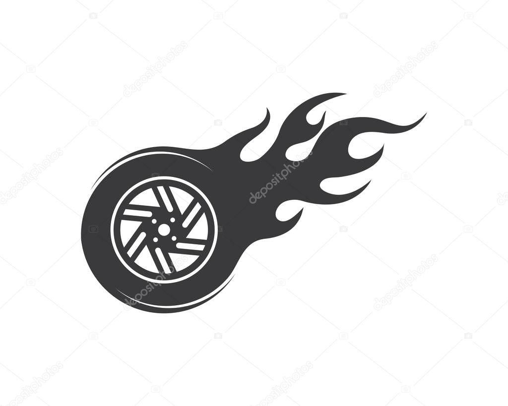 Tire icon logo illustration vector template design