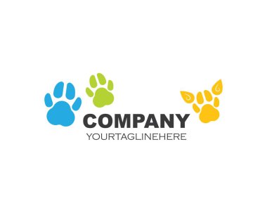 evcil hayvan vektör pençe logo simgesi