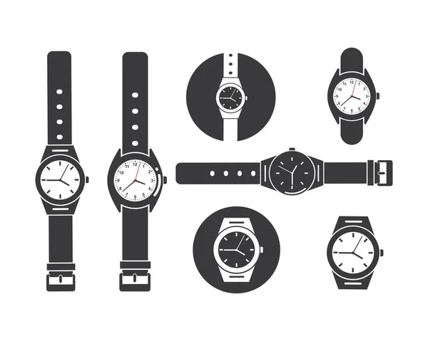 Armbanduhr Ikone Vektor Vorlage Design — Stockvektor