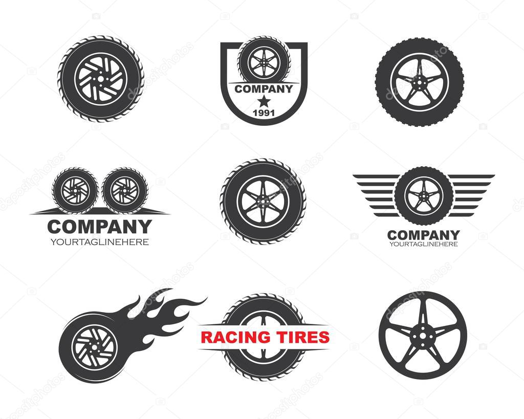 Tire icon logo illustration vector template design