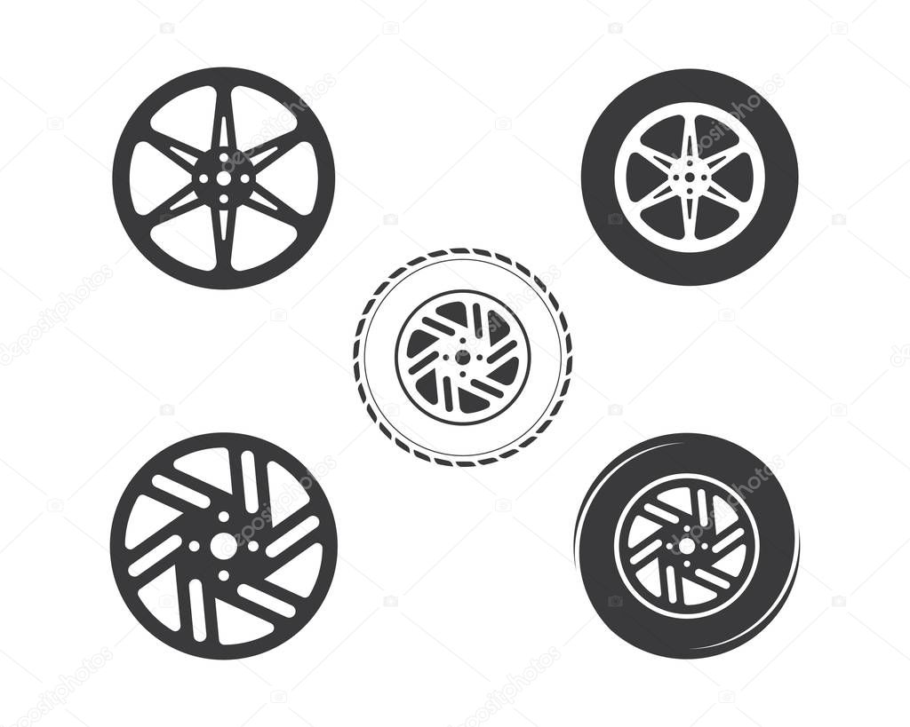 Tire icon logo illustration vector template design
