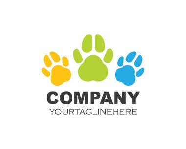 evcil hayvan vektör pençe logo simgesi