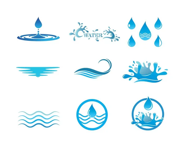 Agua Logo Plantilla vector ilustración — Vector de stock