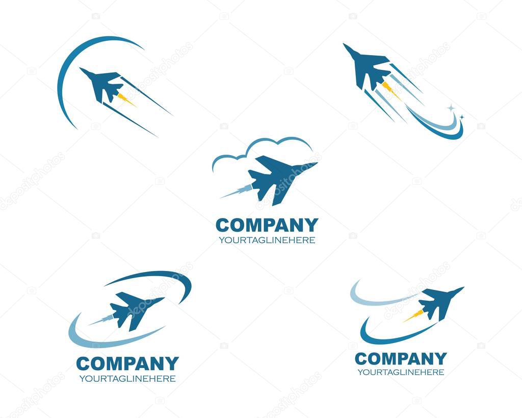 jet plane logo vector icon illustration design