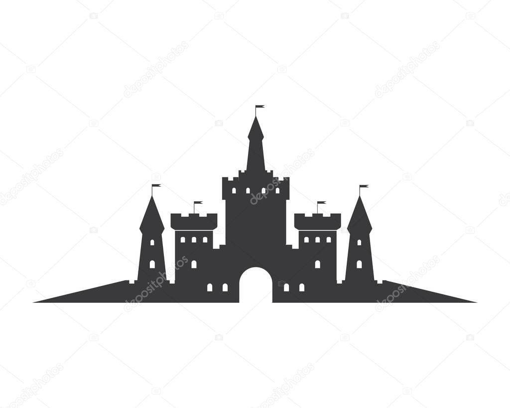 Castle logo icon vector illustration design template