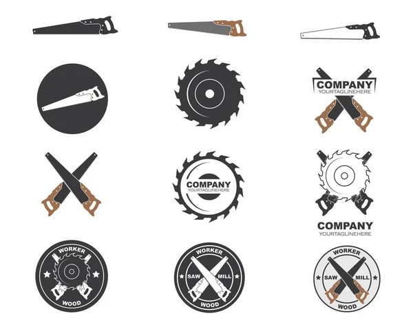 testere logosu simgesi vektör illüstrasyon 