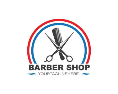 berber dükkanı simgesi logo vektör simgesi