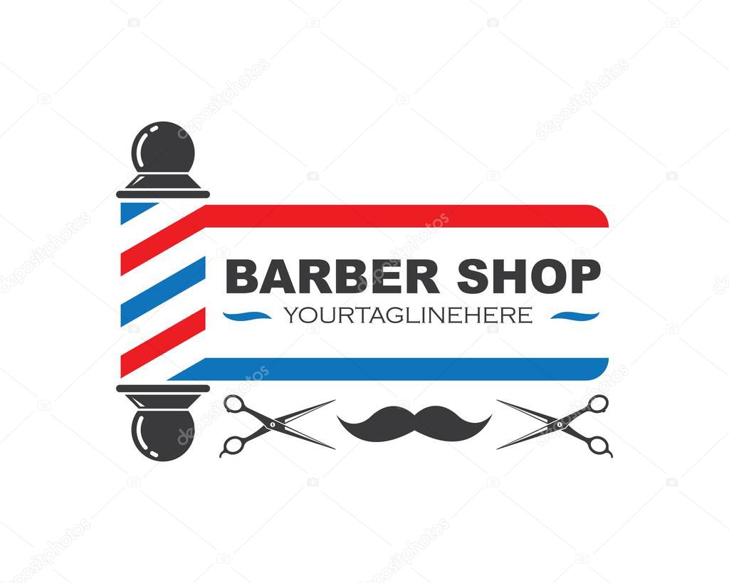 Barber shop icon logo vector icon template