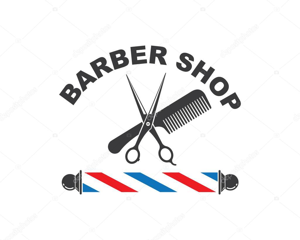 Barber shop icon logo vector icon template