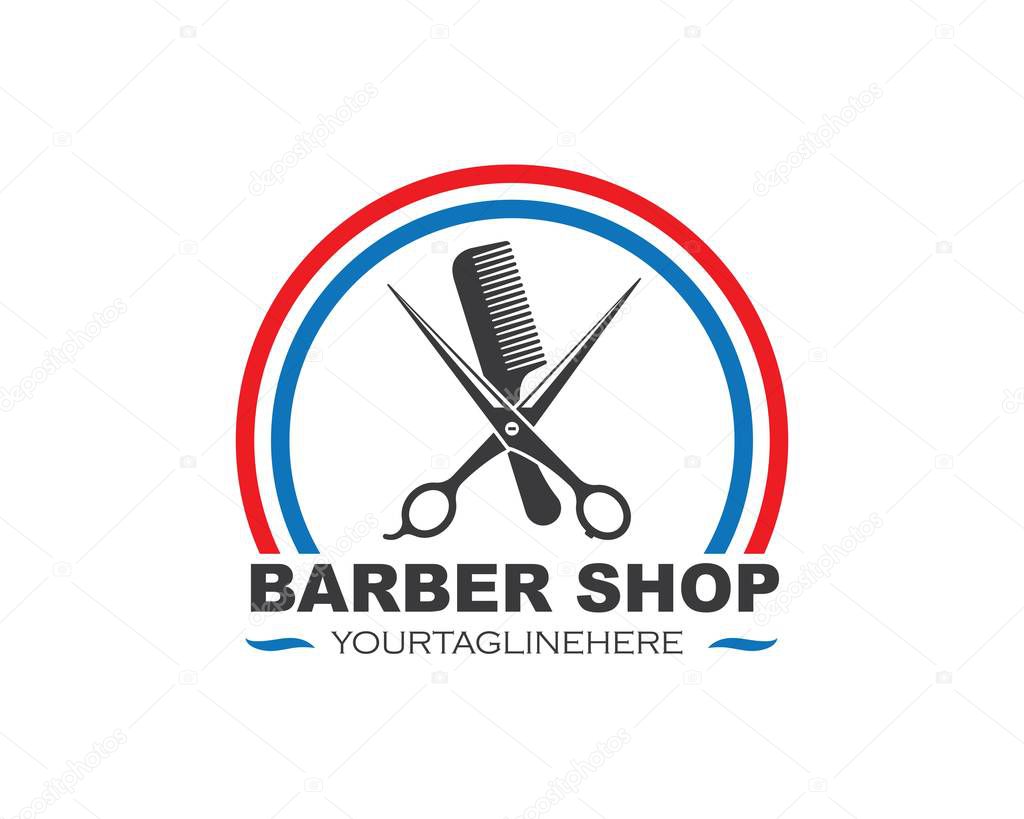 Barber shop icon logo vector icon template