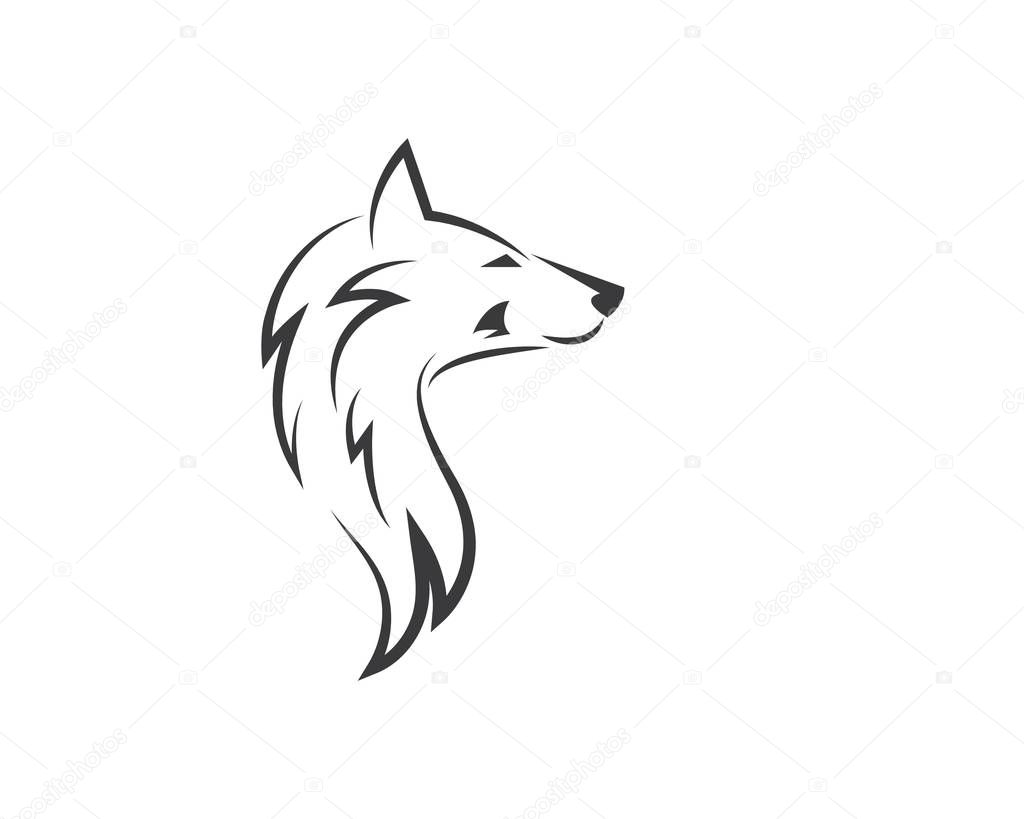 Wolf Logo icon vector illustration design template