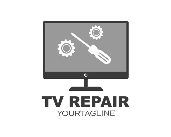 Tv repair icon logo vector illustration — Stock Vector