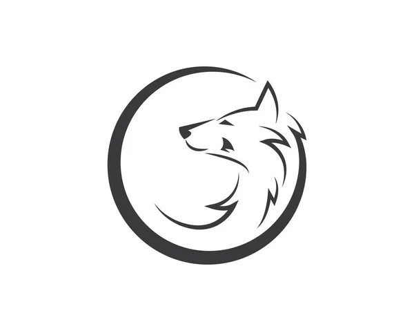 Lobo logotipo ícone vetor ilustração design —  Vetores de Stock