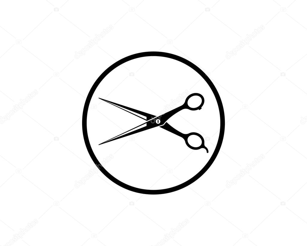 Scissor icon logo vector illustration template