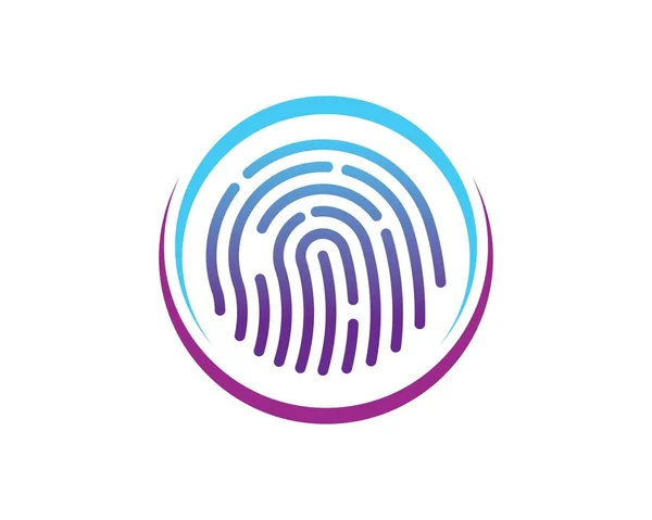 Fingerprint logo icon illustration vector template — Stock Vector