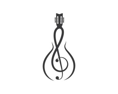 note guitar icon logo vector illustration design clipart