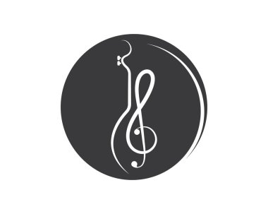 note guitar icon logo vector illustration design clipart