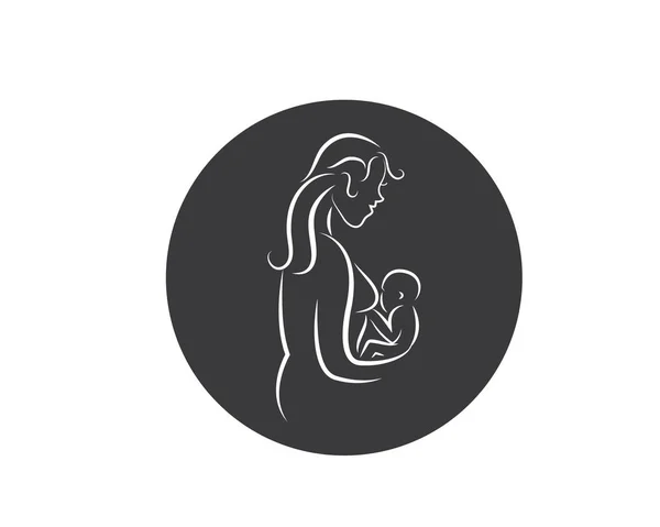 Lactancia materna mamá ilustración diseño — Vector de stock