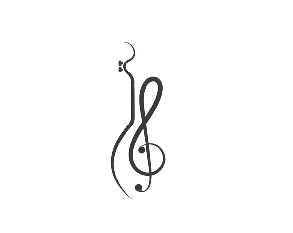 Σημείωση κιθάρα εικονίδιο λογότυπο διάνυσμα απεικόνιση σχέδιο — Διανυσματικό Αρχείο