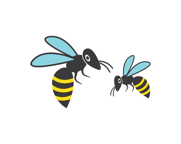 Miel Bee Logo Plantilla vector icono ilustración — Archivo Imágenes Vectoriales