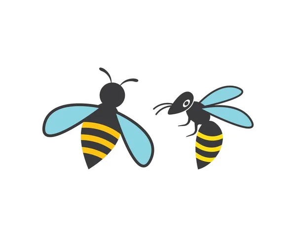 Miel Bee Logo Plantilla vector icono ilustración — Archivo Imágenes Vectoriales