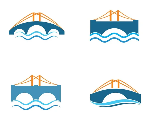 브리지 로고 템플릿 벡터 아이콘 일러스트 — 스톡 벡터