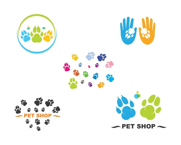 Icono del logotipo de pata del vector de mascotas — Vector de stock
