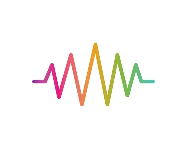 音波、パルスライン、エクアライザー、サウンドエフェクトのイラストロゴ — ストックベクタ