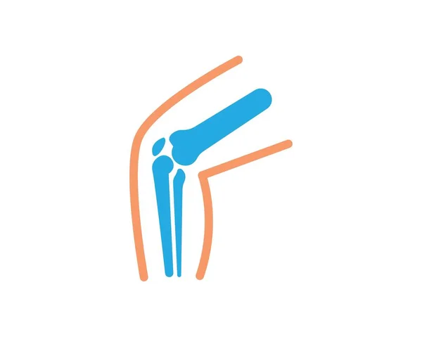 Joelho articulação osso logotipo vetor ilustração — Vetor de Stock