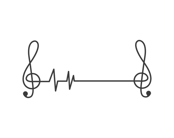 Γραμμή παλμού μουσικής σημείωσης, εξισώσης και ηχητικό λογότυπο — Διανυσματικό Αρχείο