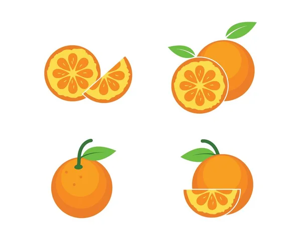 Иллюстрация логотипа оранжевых фруктов — стоковый вектор
