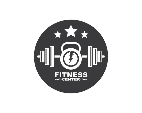 Illustration vectorielle de logo d'icône de gymnase de bodybuilder fitness — Image vectorielle