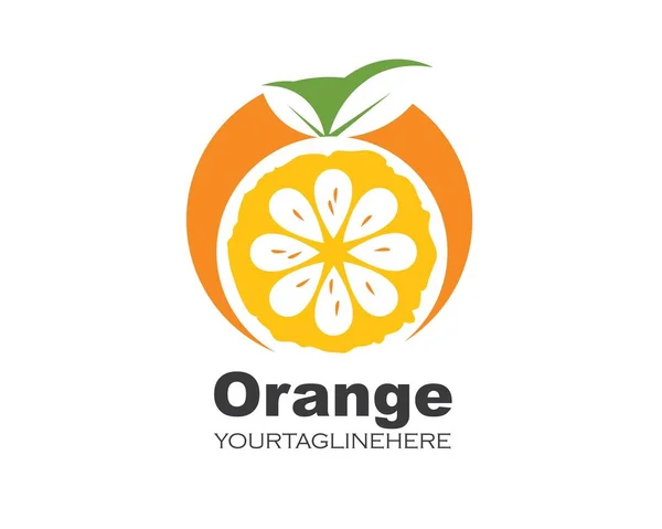 Narancs gyümölcs ikon vektor logo illusztráció — Stock Vector