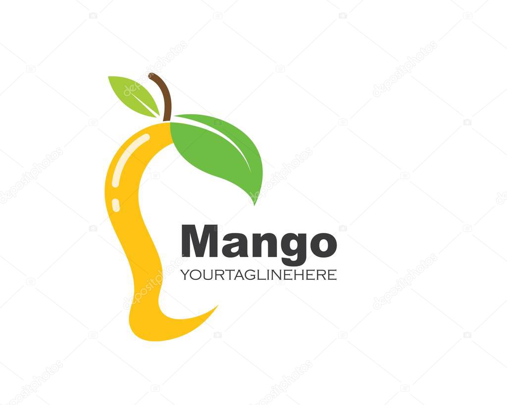 Mango fruit vector illustration logo icon