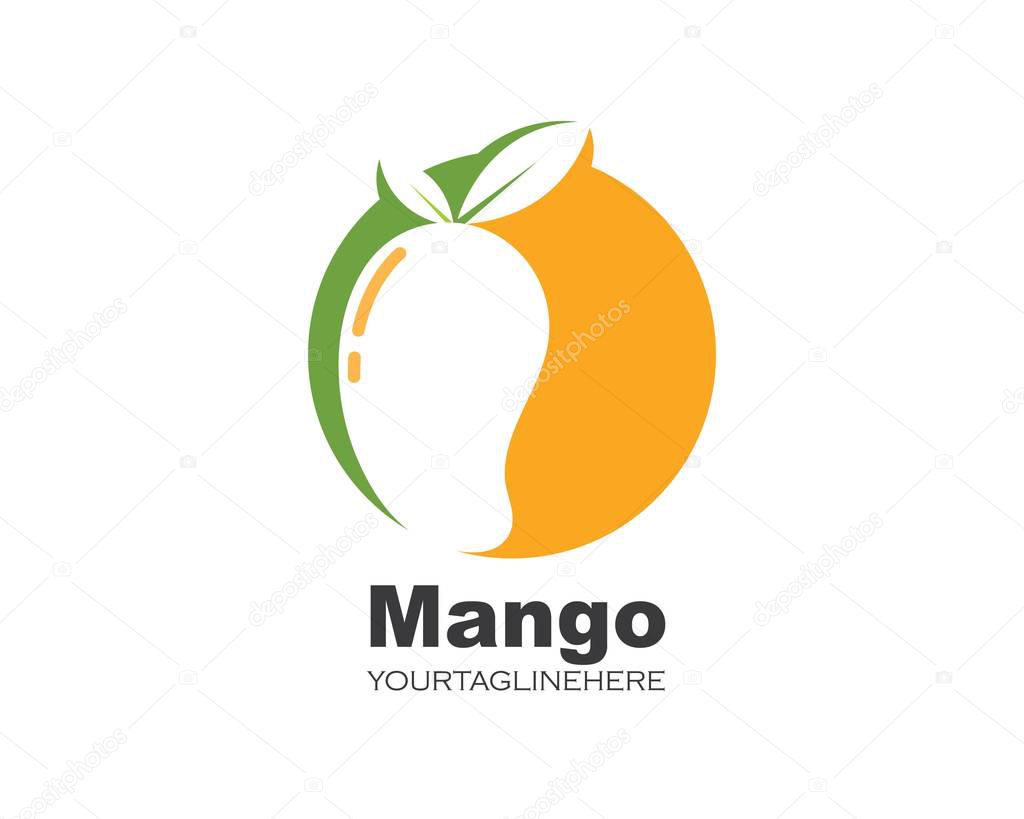 Mango fruit vector illustration logo icon