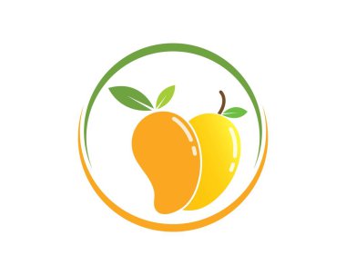 mango meyve vektör illüstrasyon logosu