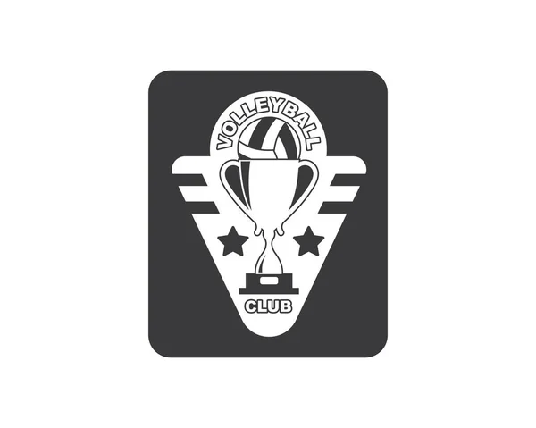 Volleyball-Club-Logo und Abzeichen-Vektor-Symbol-Abbildung — Stockvektor