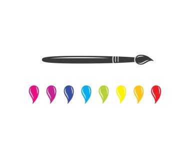 Boya fırça vektör simge tasarlamak 