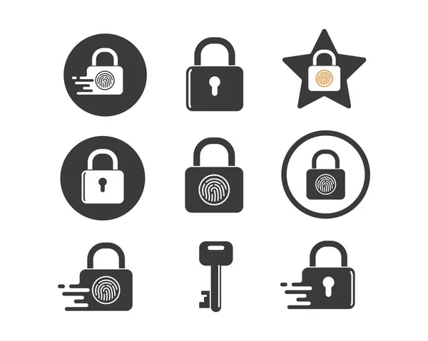 Lock icon logo vector template — Stock Vector