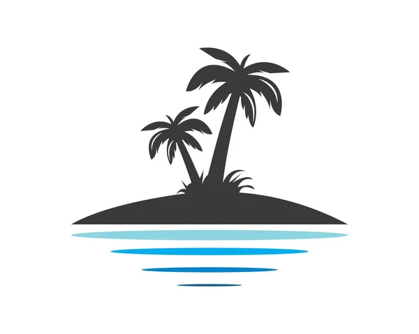 Εικονίδιο Palm Tree του καλοκαιριού και του ταξιδιωτικού λογότυπου εικόνα διάνυσμα — Διανυσματικό Αρχείο