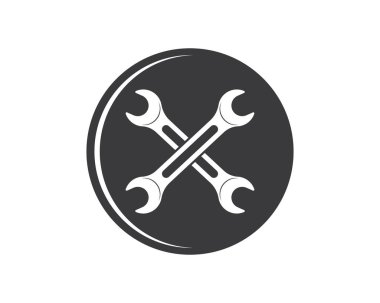 İngiliz anahtarı vektör çizimi ve otomotiv onarımının simgesi