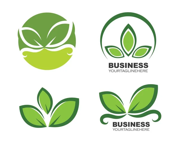 Logos von grünen Blättern Ökologie Natur Element Vektor — Stockvektor