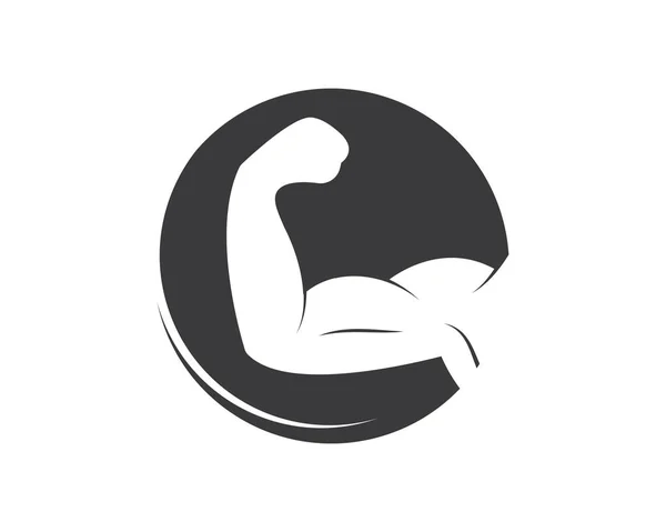 Fisiculturista fitness ginásio ícone logotipo emblema vetor ilustração — Vetor de Stock